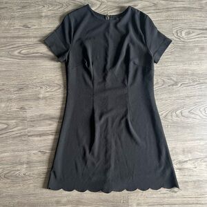 dee elle black scalloped trim dress S